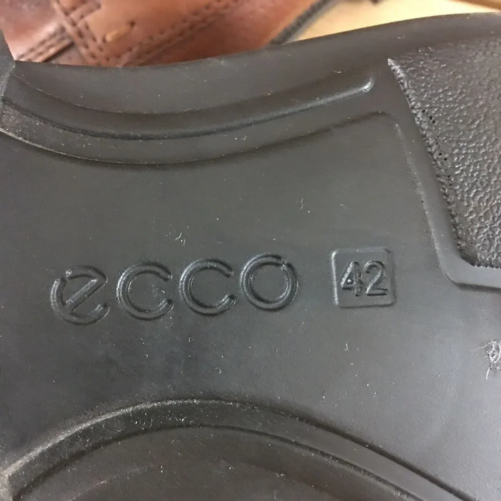 ECCO Melbourne‎ Brown Leather Lace Up Derby Oxfords Shoes Mens Vented Sz 42